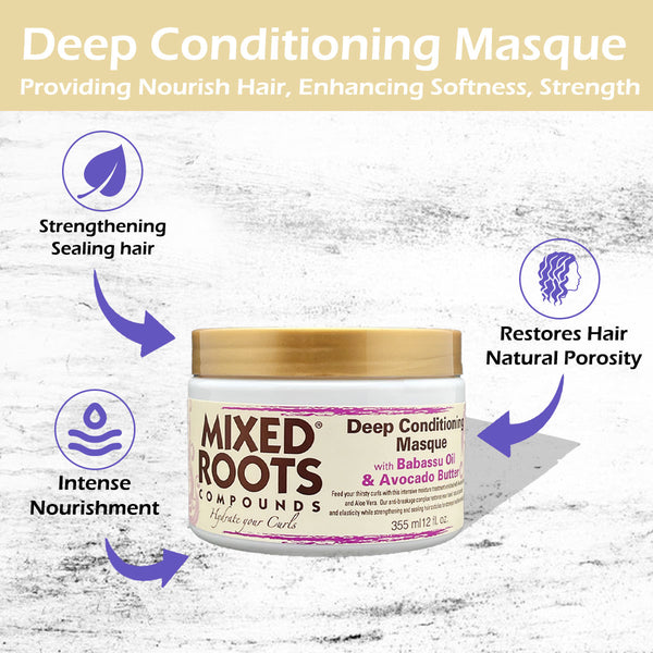 Mixed Roots Compounds Deep Conditioning Masque 355ml Babassu & Avocado Butter - Afro Hair Boutique