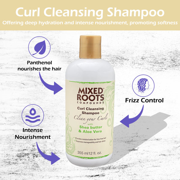 Mixed Roots Compounds Curls Cleansing Shampoo 355ml Shea Butter & Aloe Vera - Afro Hair Boutique