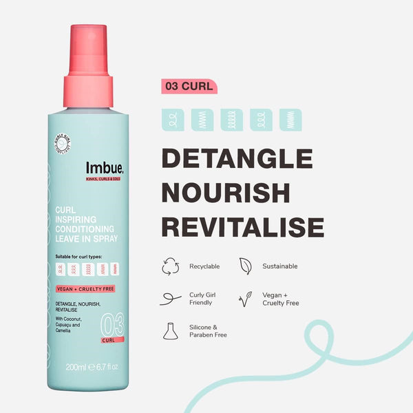 Imbue Curl Inspiring Conditioning Leave In Spray - Vegan & Curly Girl 200ml - Afro Hair Boutique