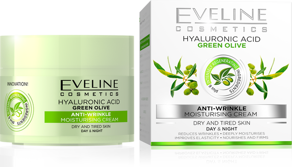 Eveline Hyaluronic Acid Green Olive Anti Wrinkle Day And Night Cream 50ml