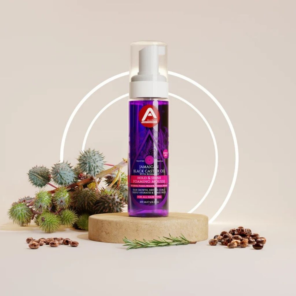Allored Beauty Jamaican Black Castor Oil With Rosemary Hold And Shine Foaming Mousse