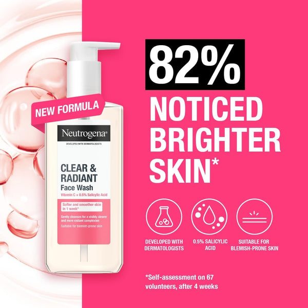 Johnson And Johnson Neutrogena Visibly Clear Pink Grapefruit Facial Wash 200ml - Afro Hair Boutique