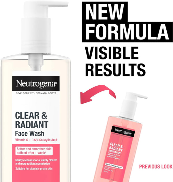 Johnson And Johnson Neutrogena Visibly Clear Pink Grapefruit Facial Wash 200ml - Afro Hair Boutique