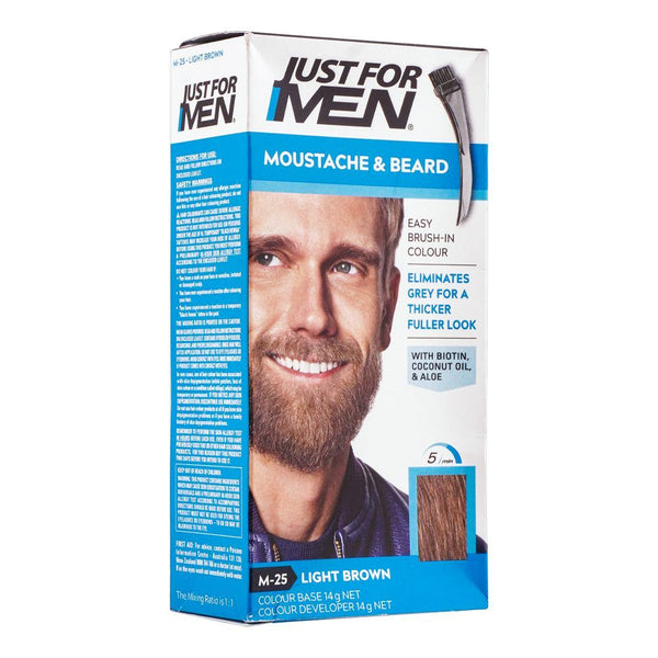Just For Men Mustache And Beard Brush In Color Gel - Light Brown / Medium Brown - Afro Hair Boutique