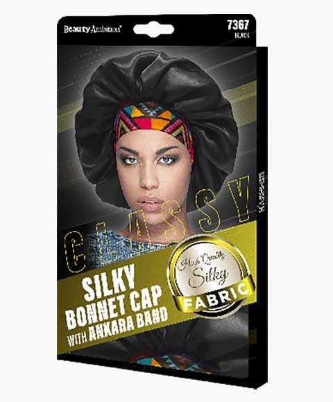 Kashmir Beauty Ambition Classy Silky Bonnet Cap With Ankara Band 7367