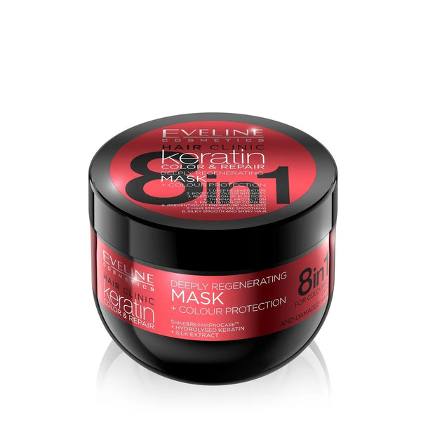 Eveline Hair Clinic Keratin 8 In 1 Deeply Regenerating Mask 500ml