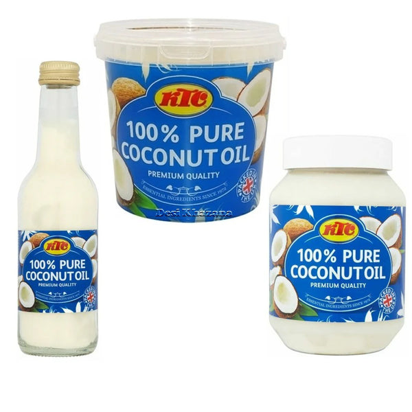 KTC 100% Pure Coconut Oil for Hair, Skin care, Cooking MultiPurpose 500ml /250ml - Afro Hair Boutique
