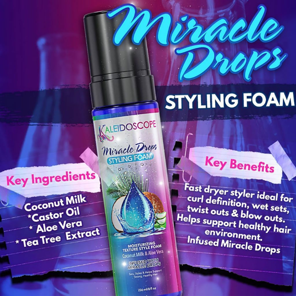 Kaleidoscope  Miracle Drops Coconut Milk And Aloe Vera Styling Foam