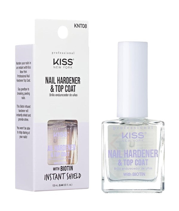 Kiss  New York Professional Nail Hardener And Top Coat With Biotin Instant Shield