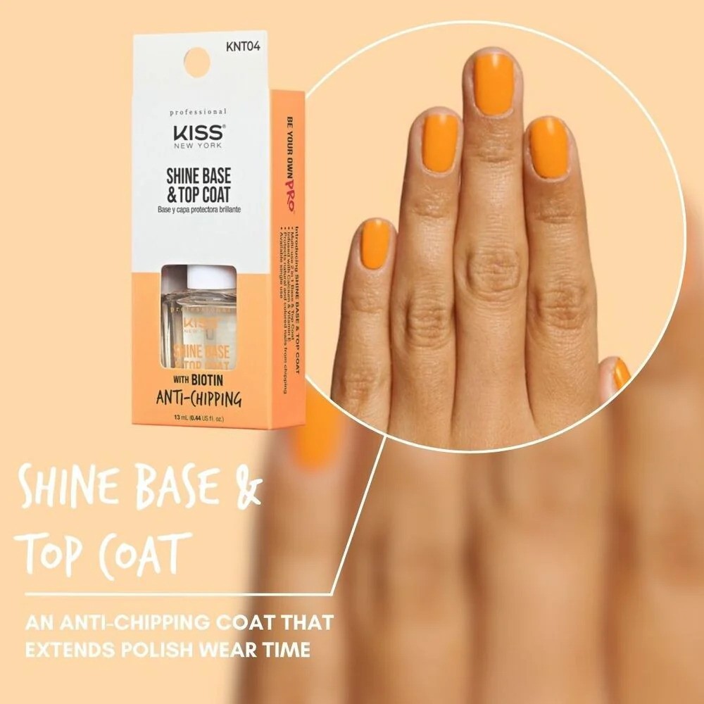 Kiss  New York Professional Shine Base And Top Coat With Biotin Anti Chipping