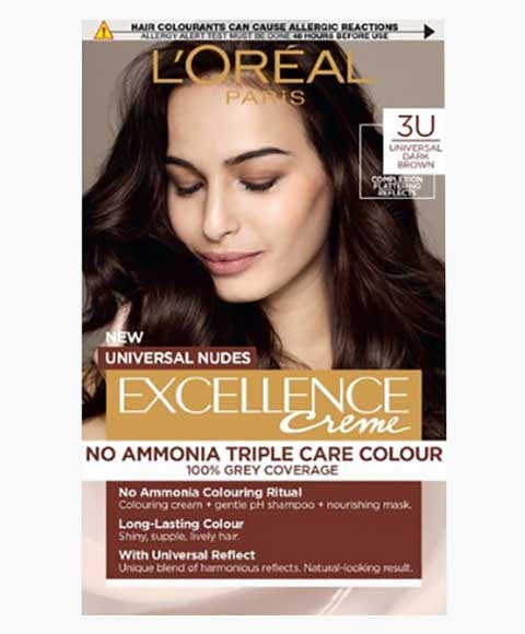 loreal  Excellence Creme No Ammonia Triple Hair Colour 3U Universal Dark Brown