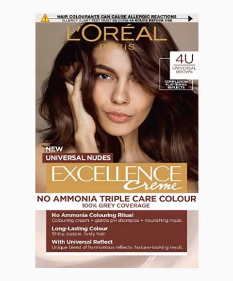loreal  Excellence Creme No Ammonia Triple Care Hair Colour 4U Universal Brown