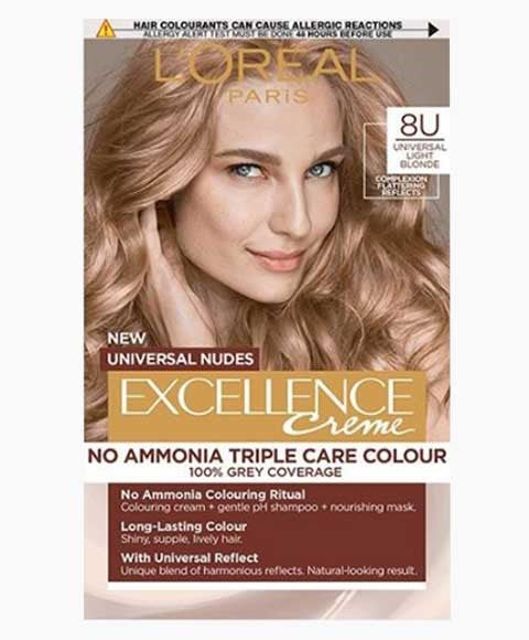 loreal  Excellence Creme No Ammonia Triple Hair Colour 8U Universal Light Blonde