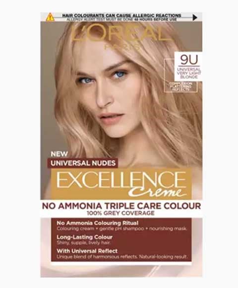loreal Excellence Creme No Ammonia Triple Hair Colour 9U Universal Very Light Blonde
