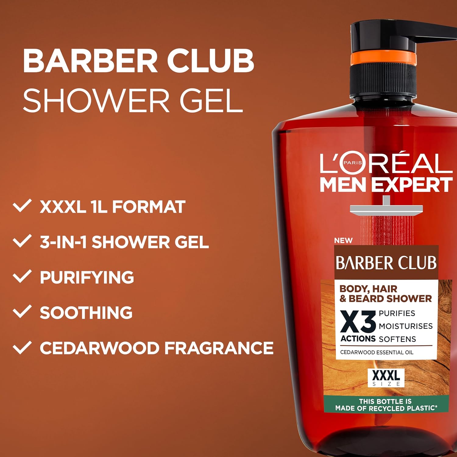 Loreal  Men Expert Barber Club X3 Body Hair Beard Shower Gel