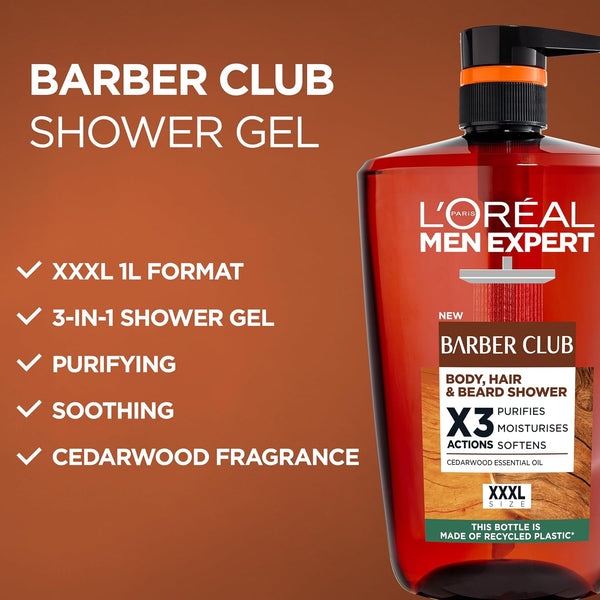 Loreal  Men Expert Barber Club X3 Body Hair Beard Shower Gel