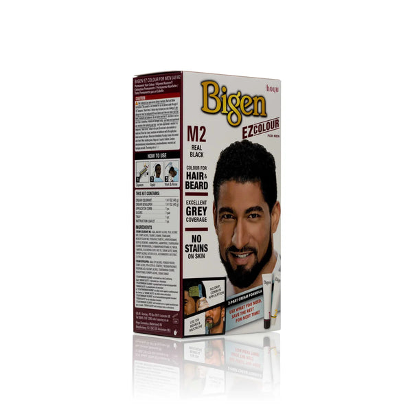 Bigen Men EZ Colour For Beard And Hair M2 Real Black - Afro Hair Boutique