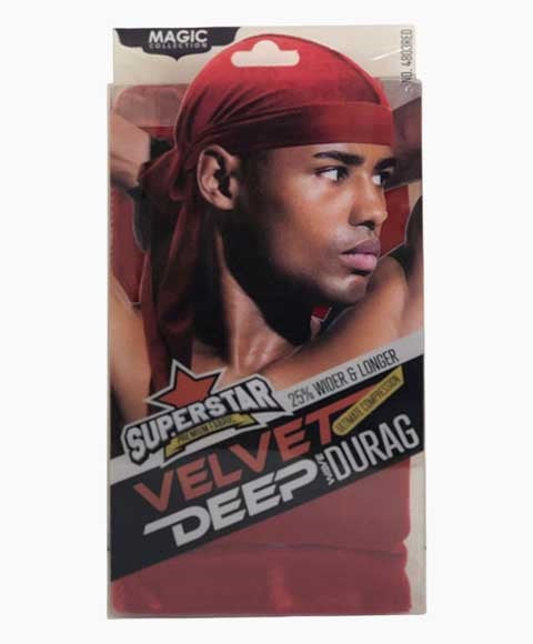 Bee Sales Superstar Velvet Deep Wave Durag 4803 Red