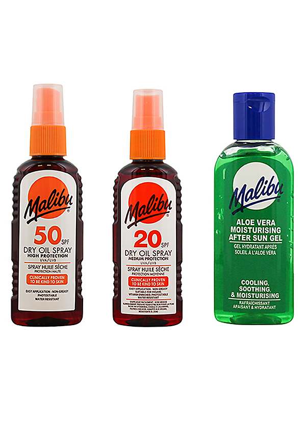 Malibu Travel Bag Dry Oil Pack With SPF20 And SPF50