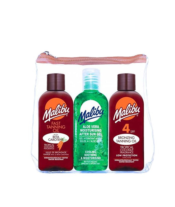 malibu  Travel Bag Tanning Oil Pack With SPF4 And Beta Carotene