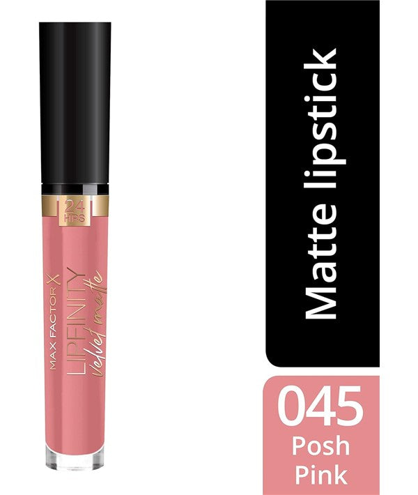 Max Factor  Lipfinity Velvet Matte Liquid Lipstick 045 Posh Pink