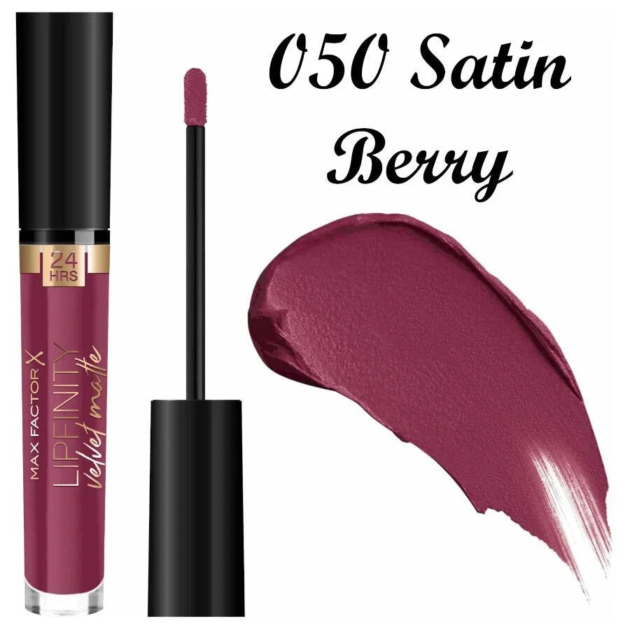 Max Factor  Lipfinity Velvet Matte Liquid Lipstick 050 Satin Berry
