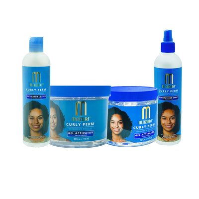 Mazuri Curly Perm | Moisturizer Spray, Activator Lotion & Gel Activator