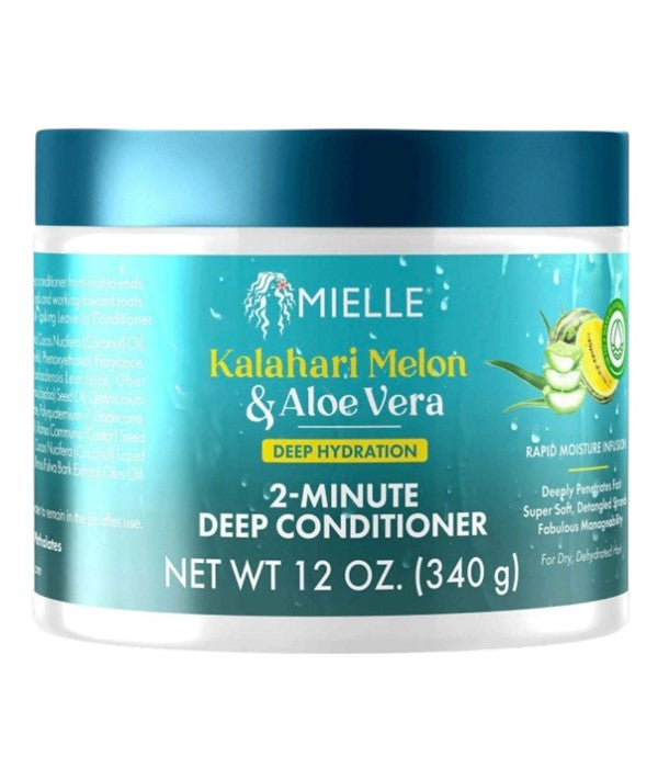 Mielle  Kalahari Melon And Aloe Vera Deep Hydration 2 Minute Deep Conditioner