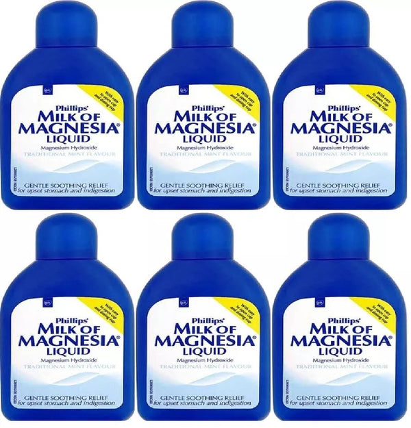 Milk of Magnesia Liquid Mint Flavour Gentle Soothing Relief 200ml - 6 pack - Afro Hair Boutique
