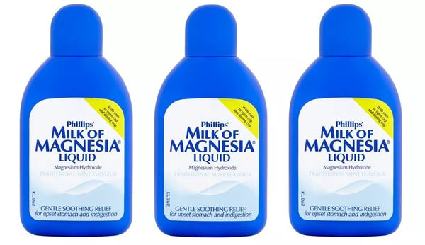 Milk of Magnesia Liquid Mint Flavor Gentle Soothing Relief 200ml - 3 Pack - Afro Hair Boutique