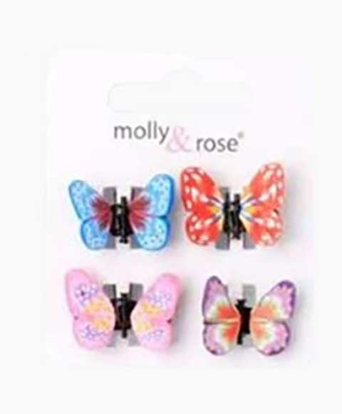 Molly And Rose Card Of 4 Fimo Butterfly Mini Clamps 4190