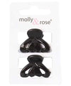 Molly And Rose  Black Heart Detail Clamps 7703