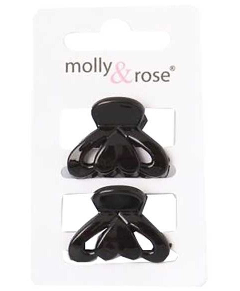 Molly And Rose  Black Heart Detail Clamps 7703