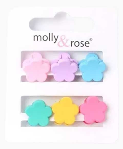 Molly And Rose Card Of 6 Flower Mini Clamps 8201