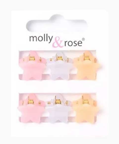 Molly And Rose Card Of 6 Star Mini Clamps 8206