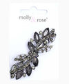 Molly And Rose Silv Barrette Clip With Crystal Stones 7614