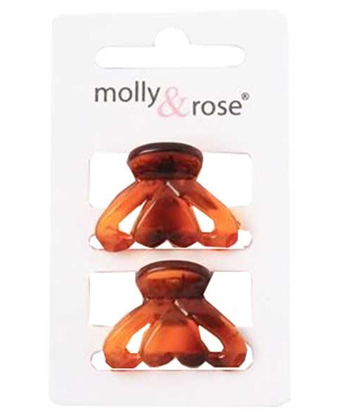 Molly And Rose  Tort Heart Detail Clamps Assorted 7704