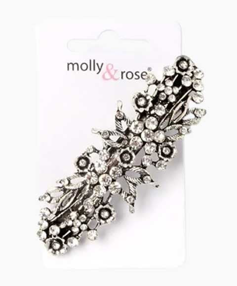 Molly And Rose Vintage Style Crystal Flower Barrette 4226