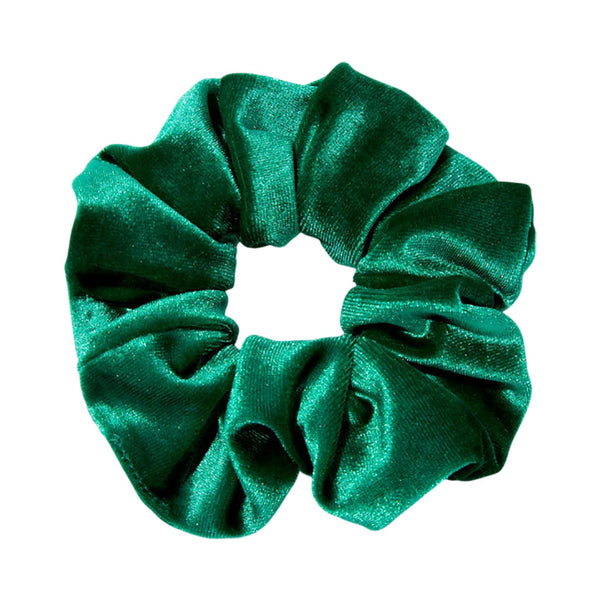 Molly And Rose  High Shine Green Velvet Large Scrunchie 9329