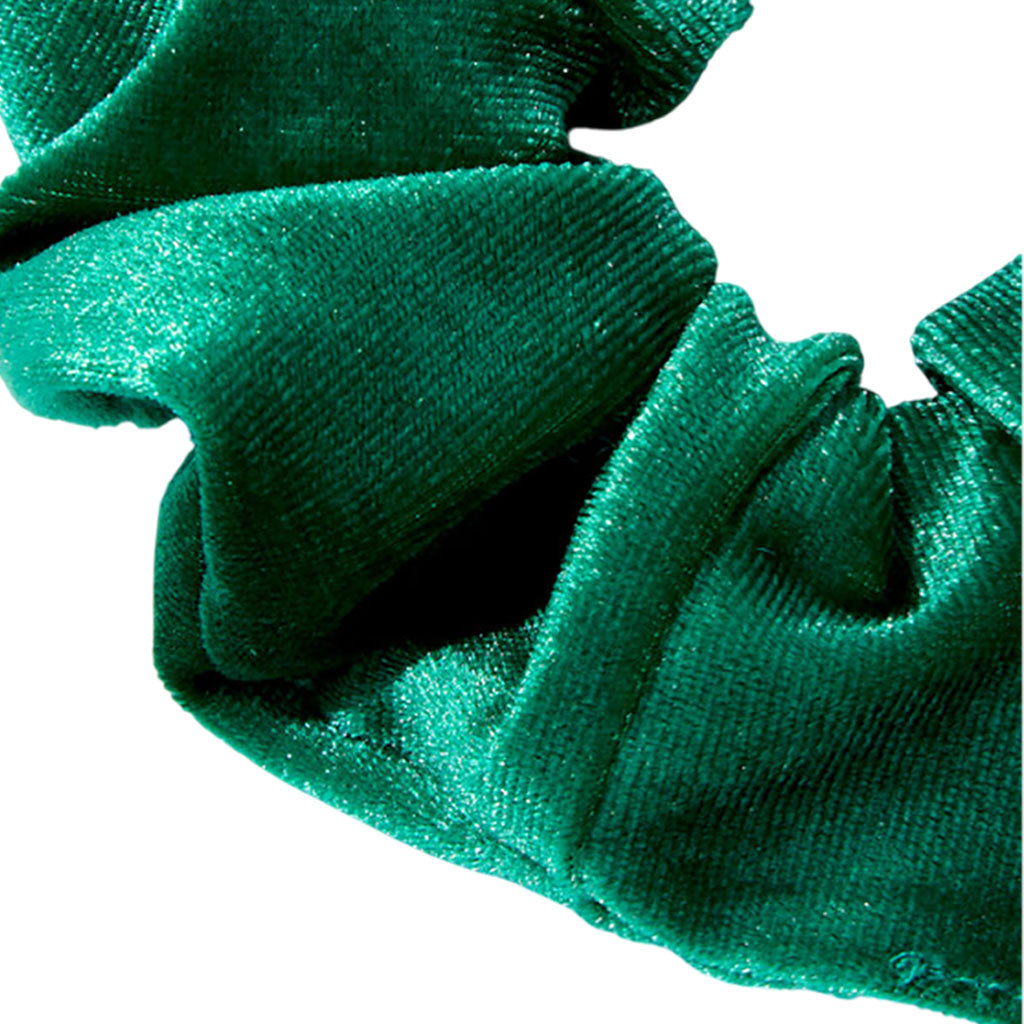 Molly And Rose  High Shine Green Velvet Large Scrunchie 9329