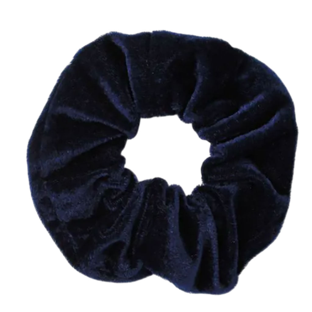 Molly And Rose  High Shine Navy Velvet Large Scrunchie 9330