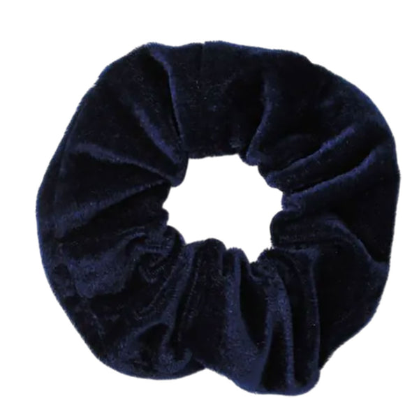 Molly And Rose  High Shine Navy Velvet Large Scrunchie 9330