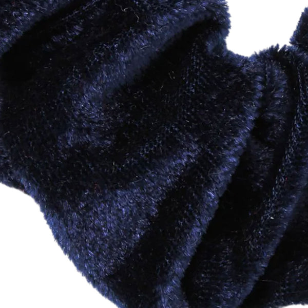 Molly And Rose  High Shine Navy Velvet Large Scrunchie 9330