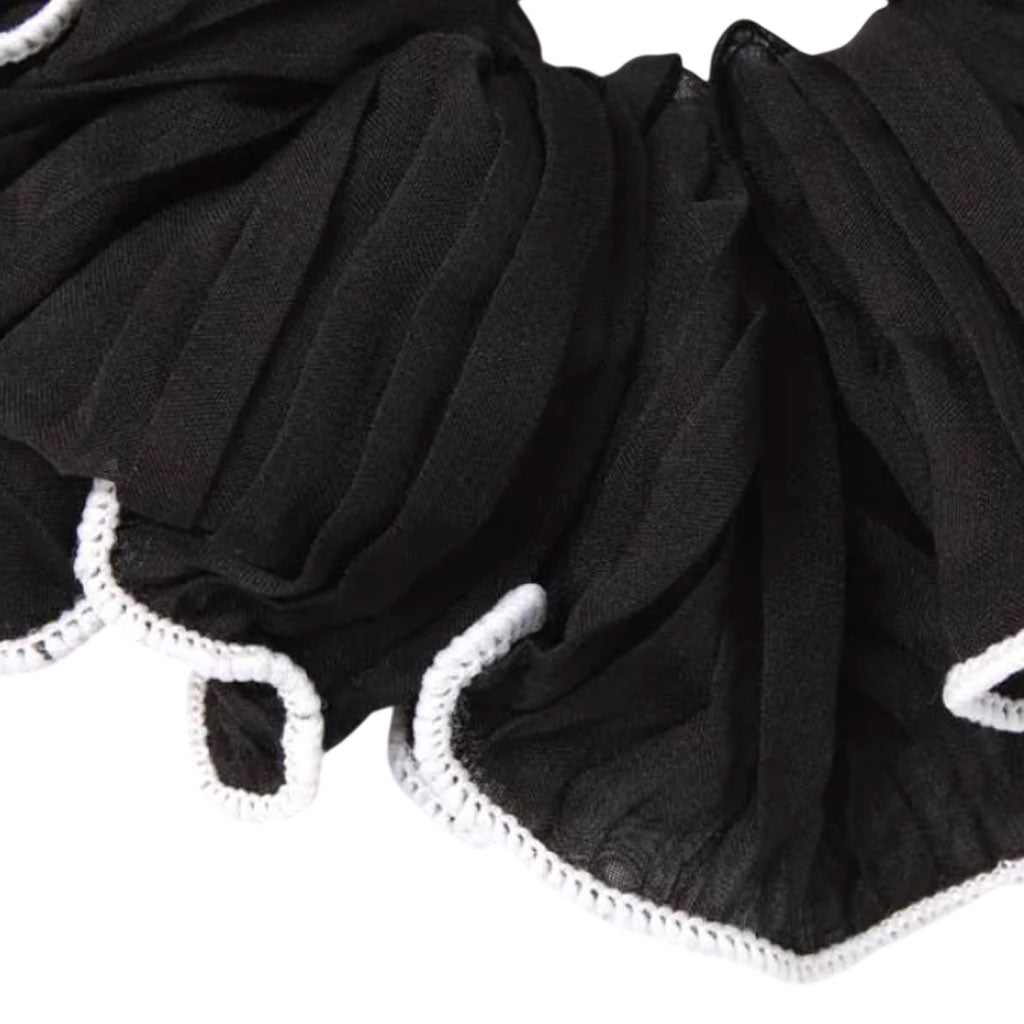 Molly And Rose  Black And Cream Contrast Edge Scrunchie