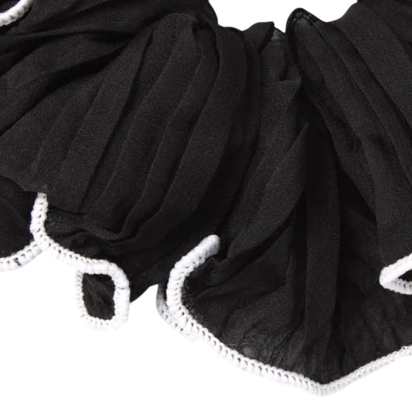 Molly And Rose  Black And Cream Contrast Edge Scrunchie