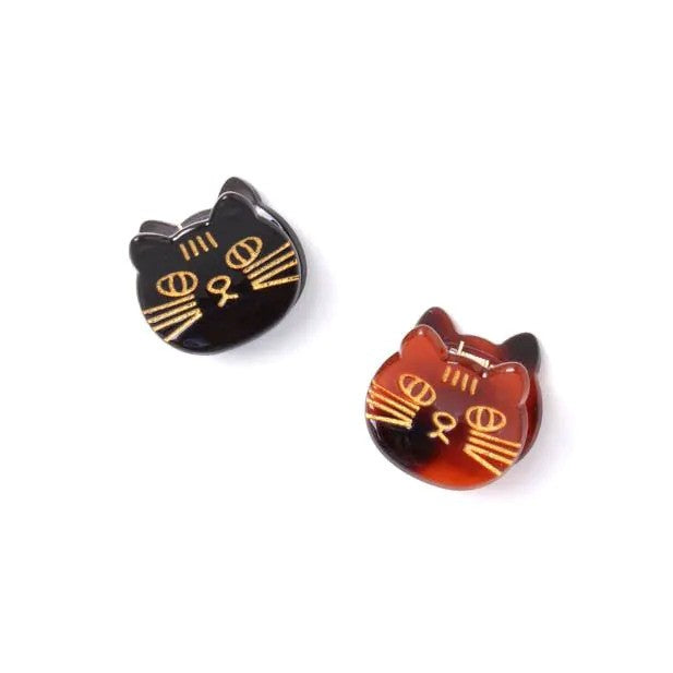 Molly And Rose  Card Of 2 Cat Shaped Mini Clamps