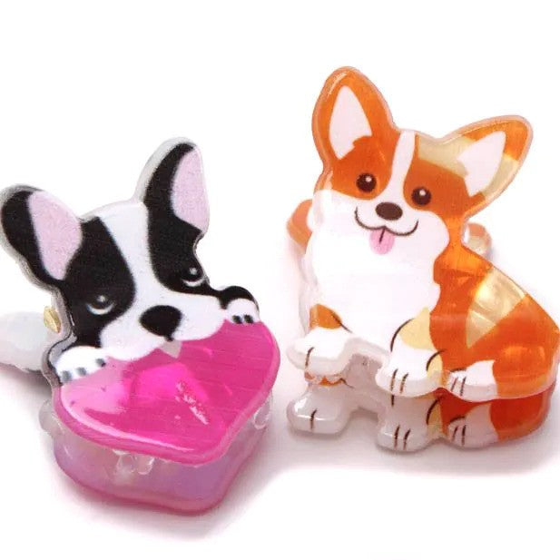 Molly And Rose  Card Of 2 Dog Shaped Mini Clamps 9744