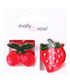 Molly And Rose Card Of 2 Fruit Shaped Mini Clamps 9741
