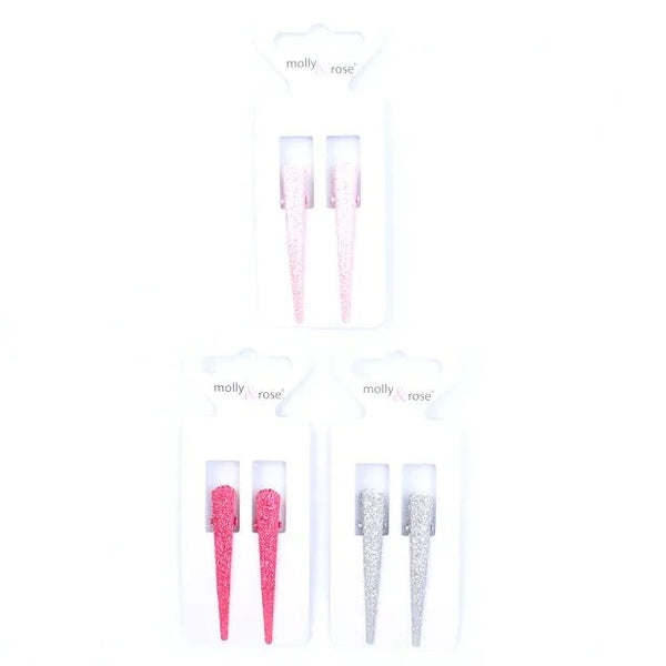 Molly And Rose  Card Of 2 Glitter Beak Assorted Clips 7835
