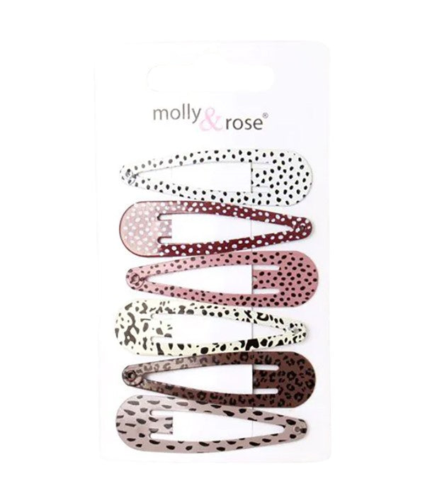 Molly And Rose  Card Of 6 Coloured Animal Print Sleepies 9670B
